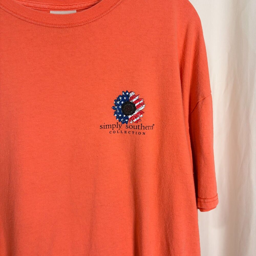 Simply Southern All American Hot Mess T-shirt 2X Coral Pig Sunflower VW Van - Picture 5 of 7